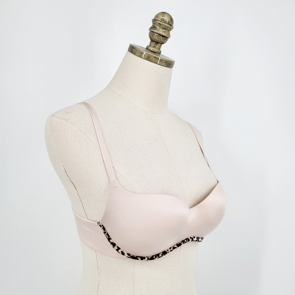 Victorias Secret Balconet Bra Push Up Padded Underwire Adjustable Pink 34B - Picture 1 of 7